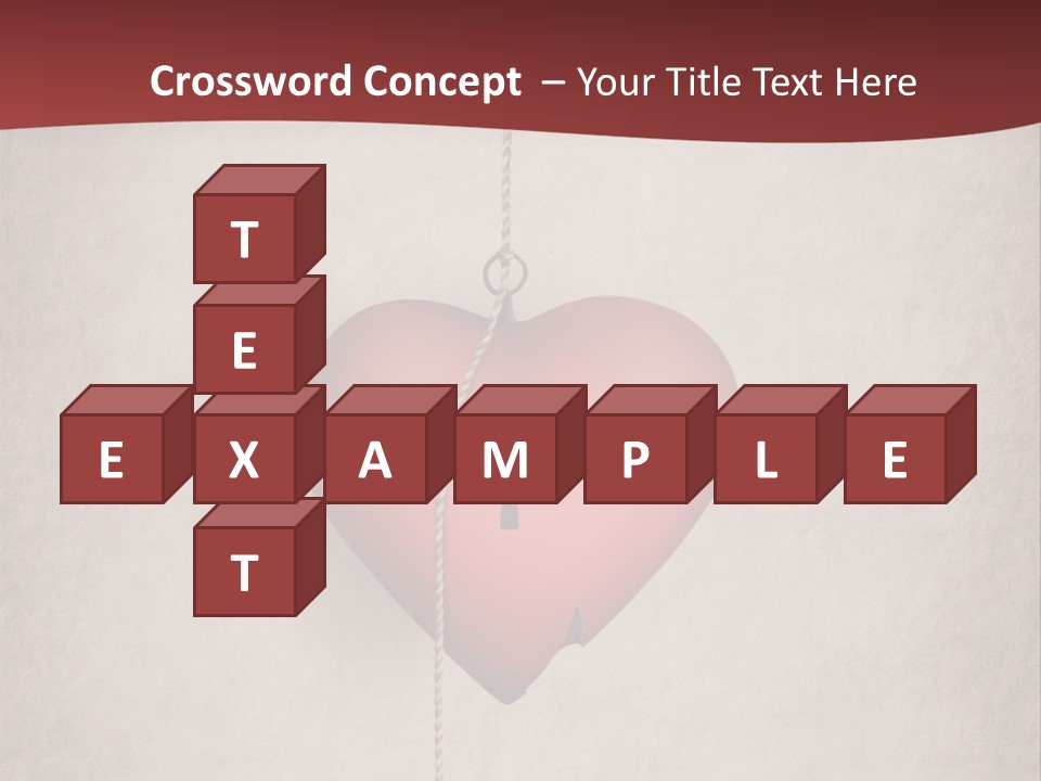 A Red Heart Hanging From A Red Curtain PowerPoint Template