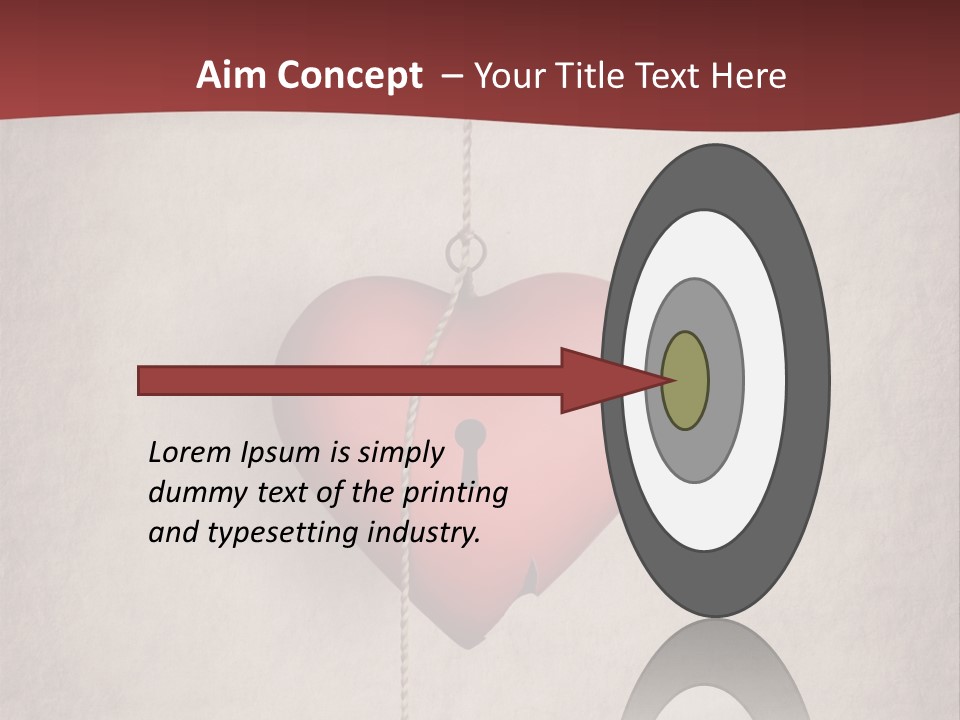 A Red Heart Hanging From A Red Curtain PowerPoint Template