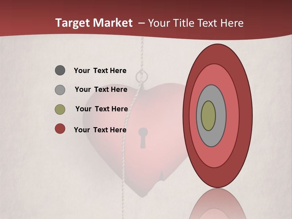 A Red Heart Hanging From A Red Curtain PowerPoint Template