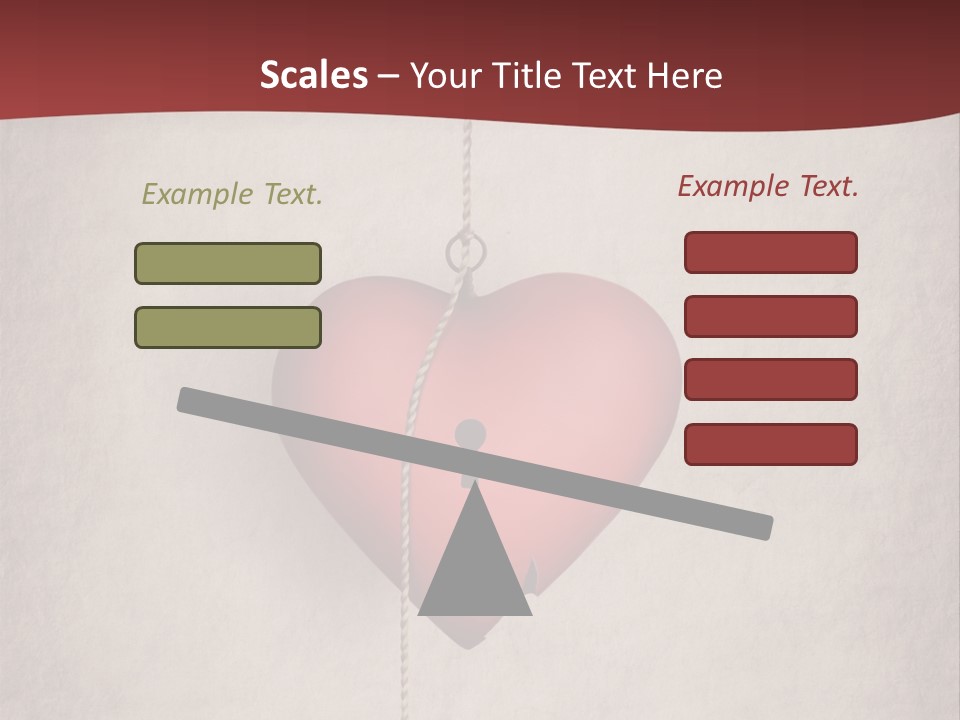 A Red Heart Hanging From A Red Curtain PowerPoint Template