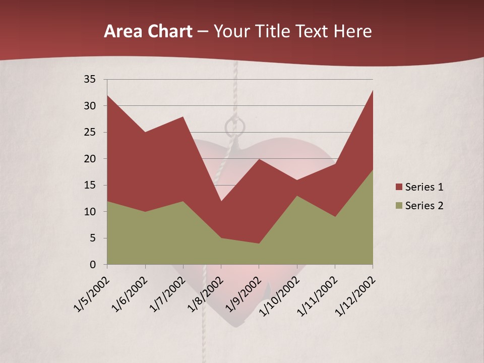 A Red Heart Hanging From A Red Curtain PowerPoint Template