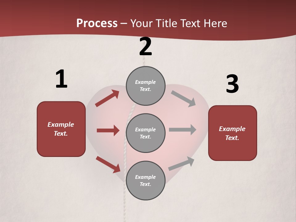 A Red Heart Hanging From A Red Curtain PowerPoint Template