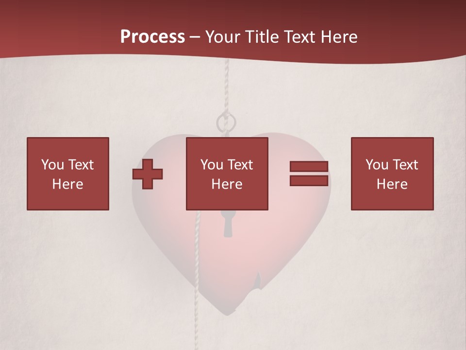 A Red Heart Hanging From A Red Curtain PowerPoint Template