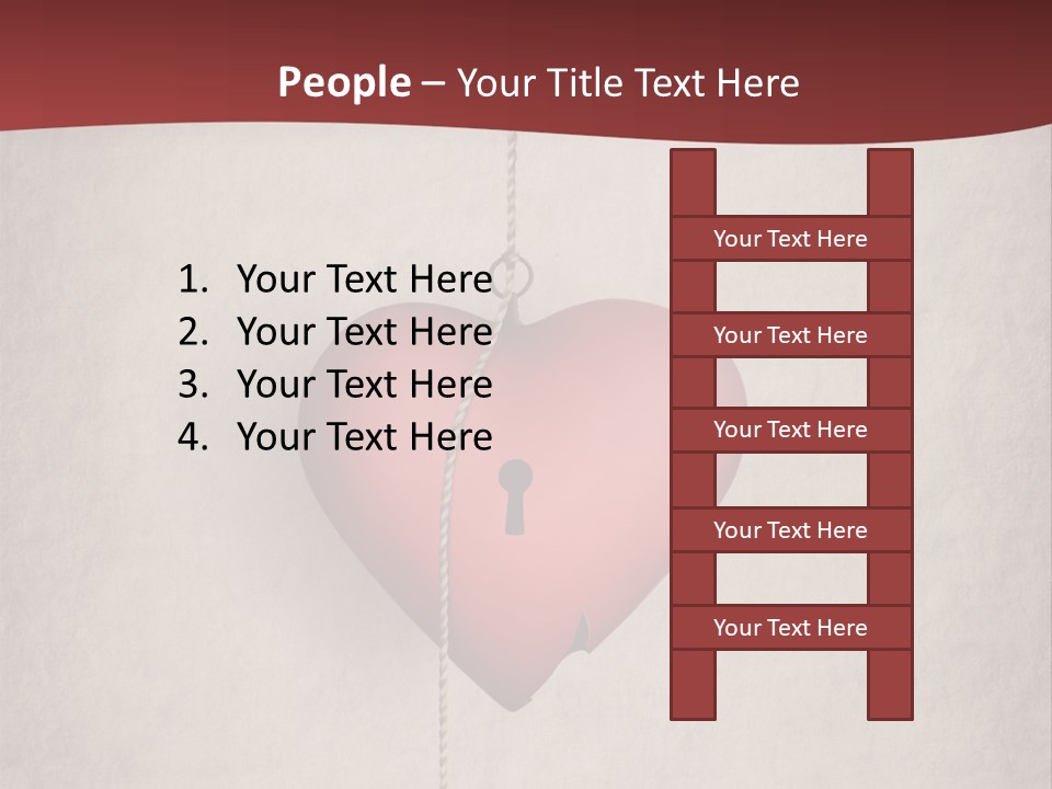 A Red Heart Hanging From A Red Curtain PowerPoint Template