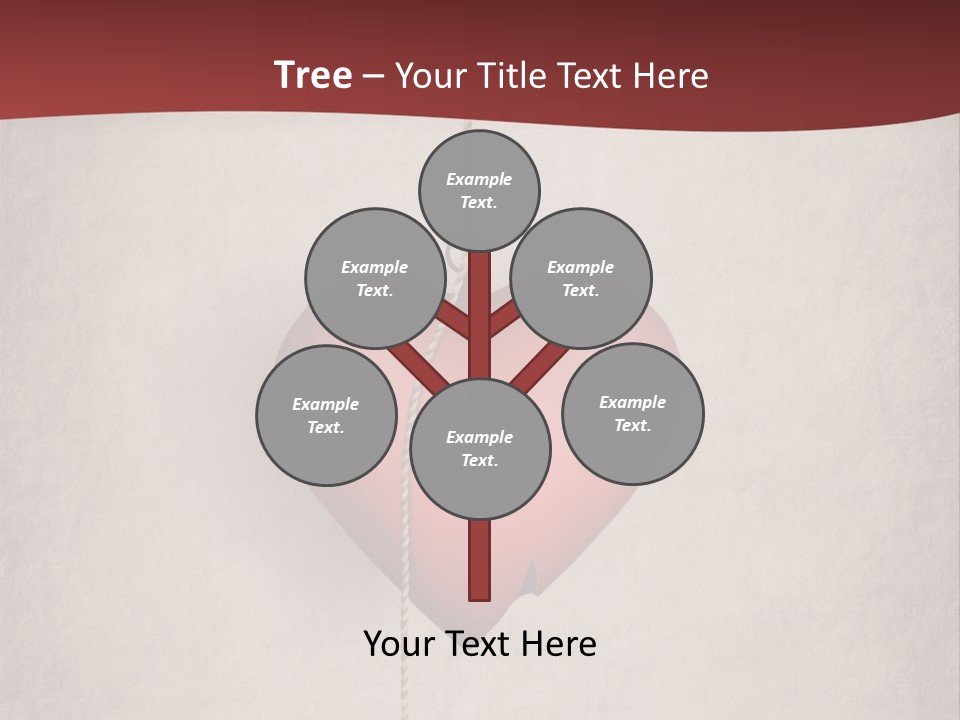 A Red Heart Hanging From A Red Curtain PowerPoint Template