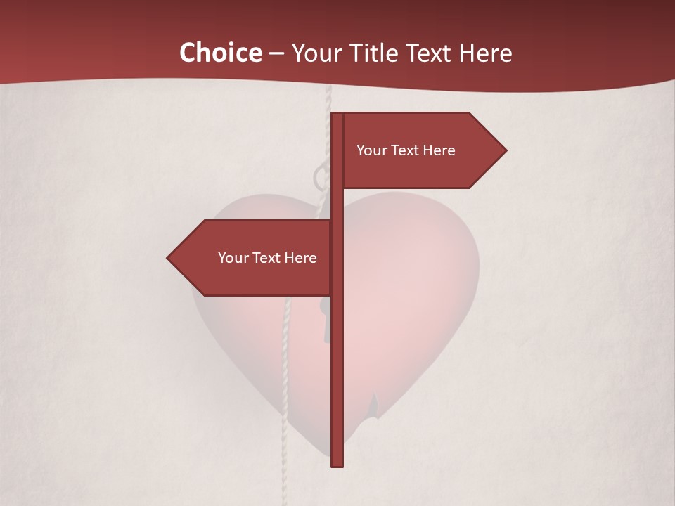 A Red Heart Hanging From A Red Curtain PowerPoint Template