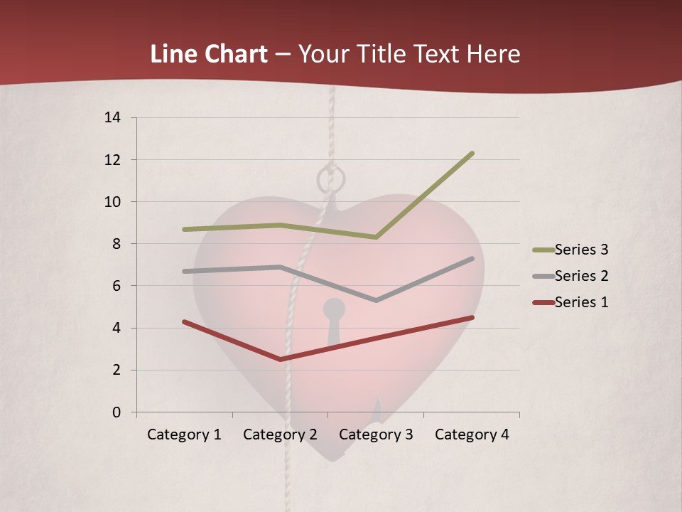 A Red Heart Hanging From A Red Curtain PowerPoint Template