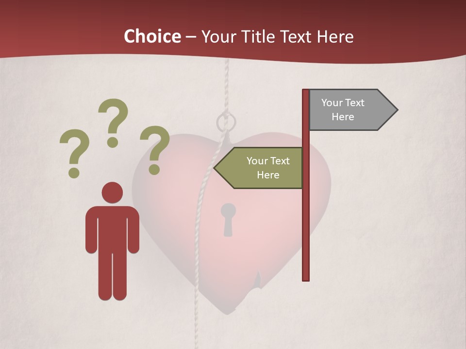 A Red Heart Hanging From A Red Curtain PowerPoint Template