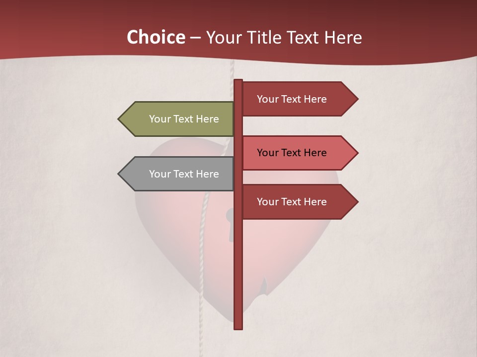 A Red Heart Hanging From A Red Curtain PowerPoint Template