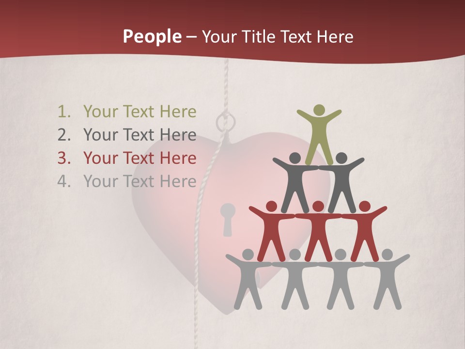 A Red Heart Hanging From A Red Curtain PowerPoint Template