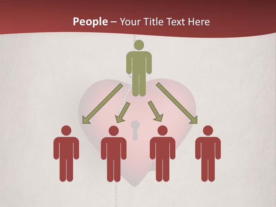 A Red Heart Hanging From A Red Curtain PowerPoint Template