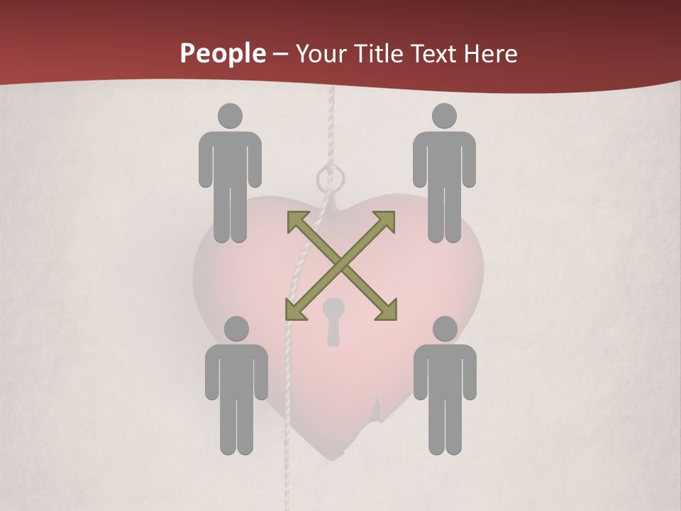 A Red Heart Hanging From A Red Curtain PowerPoint Template