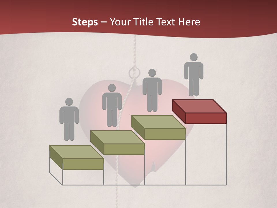 A Red Heart Hanging From A Red Curtain PowerPoint Template