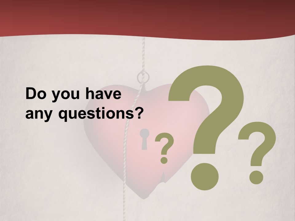 A Red Heart Hanging From A Red Curtain PowerPoint Template