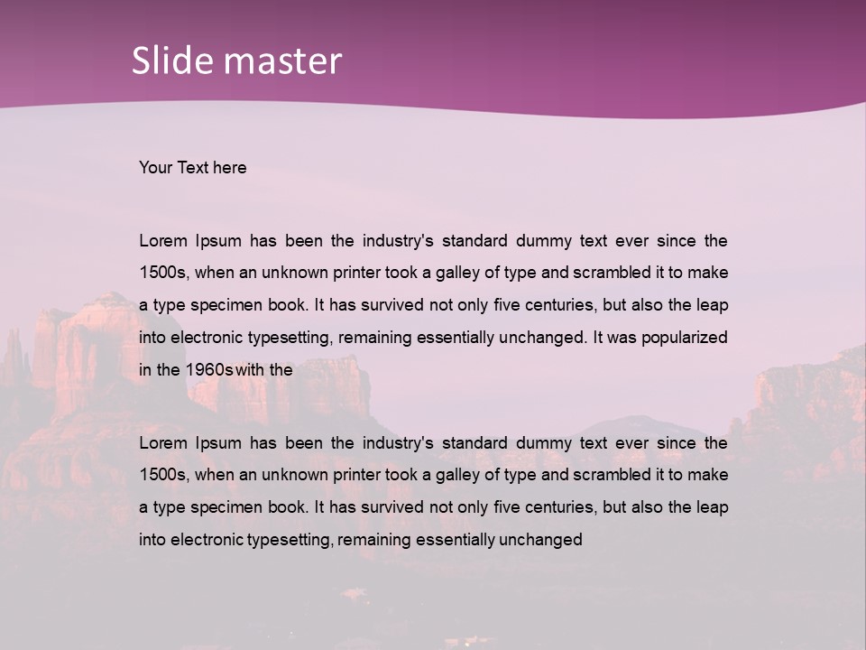 A Mountain Range With A Purple Sky In The Background PowerPoint Template