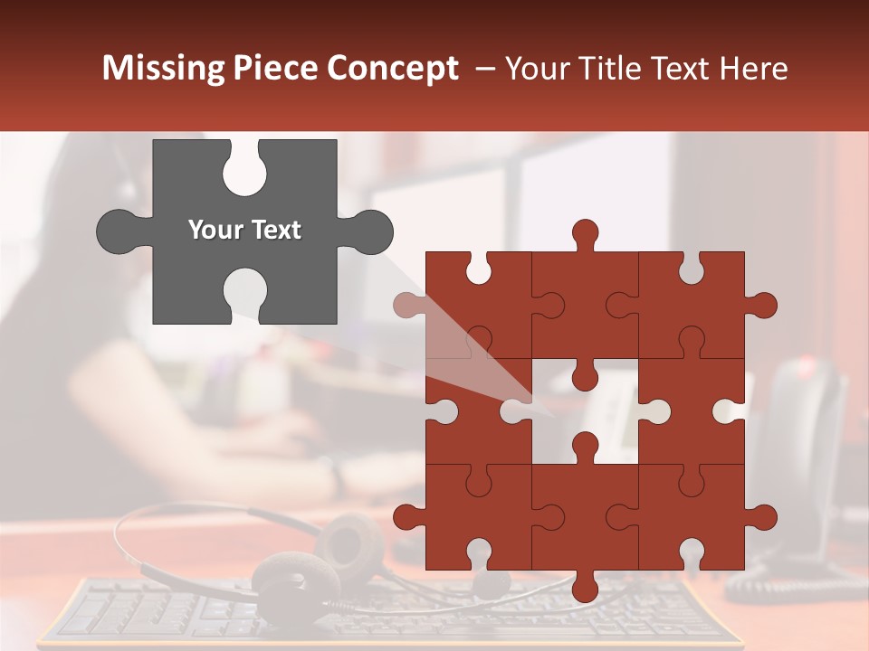 A Woman Sitting At A Desk With Headphones On PowerPoint Template