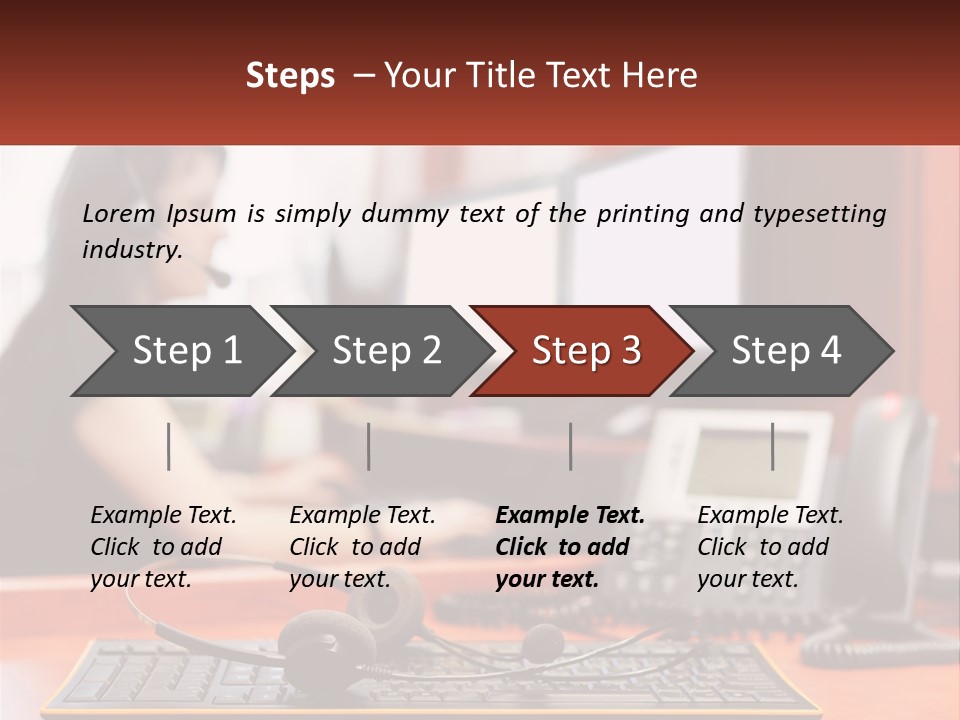 A Woman Sitting At A Desk With Headphones On PowerPoint Template