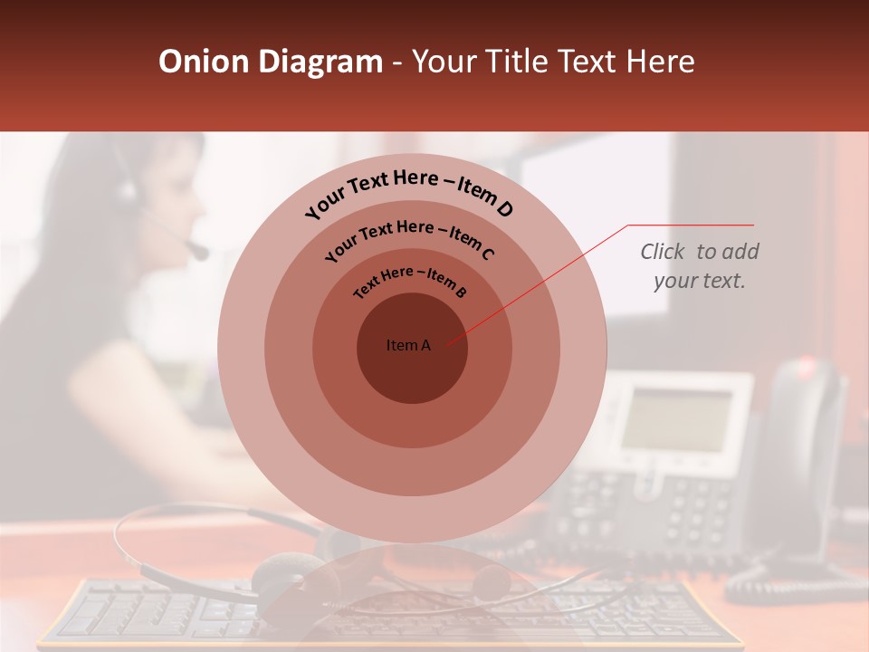 A Woman Sitting At A Desk With Headphones On PowerPoint Template