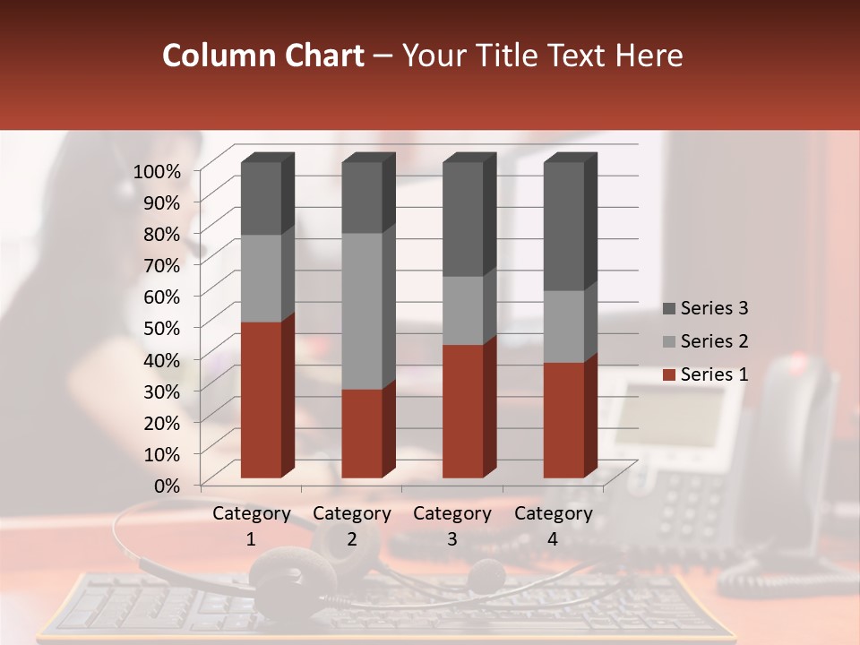 A Woman Sitting At A Desk With Headphones On PowerPoint Template