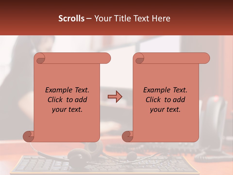 A Woman Sitting At A Desk With Headphones On PowerPoint Template