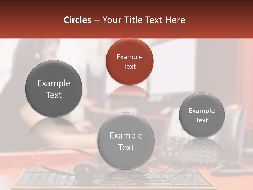 A Woman Sitting At A Desk With Headphones On PowerPoint Template