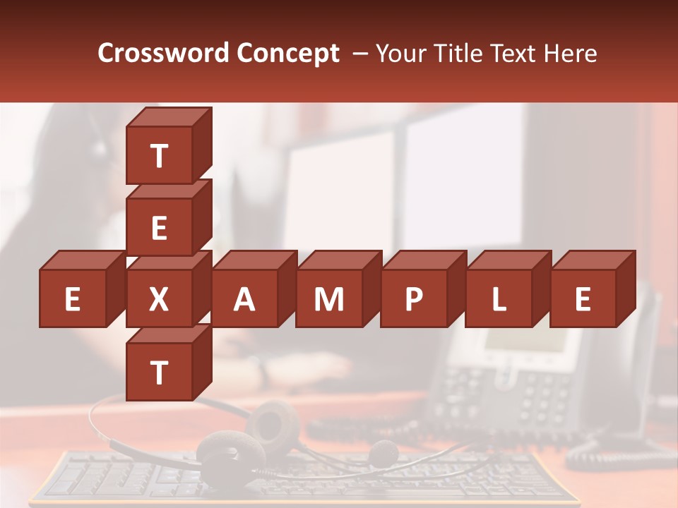 A Woman Sitting At A Desk With Headphones On PowerPoint Template