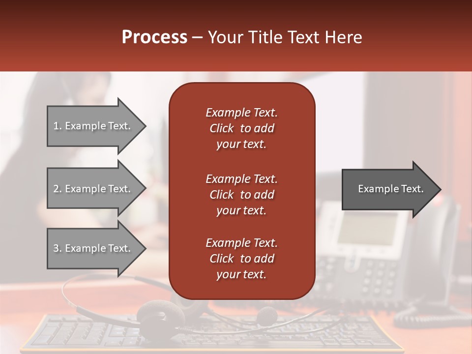 A Woman Sitting At A Desk With Headphones On PowerPoint Template