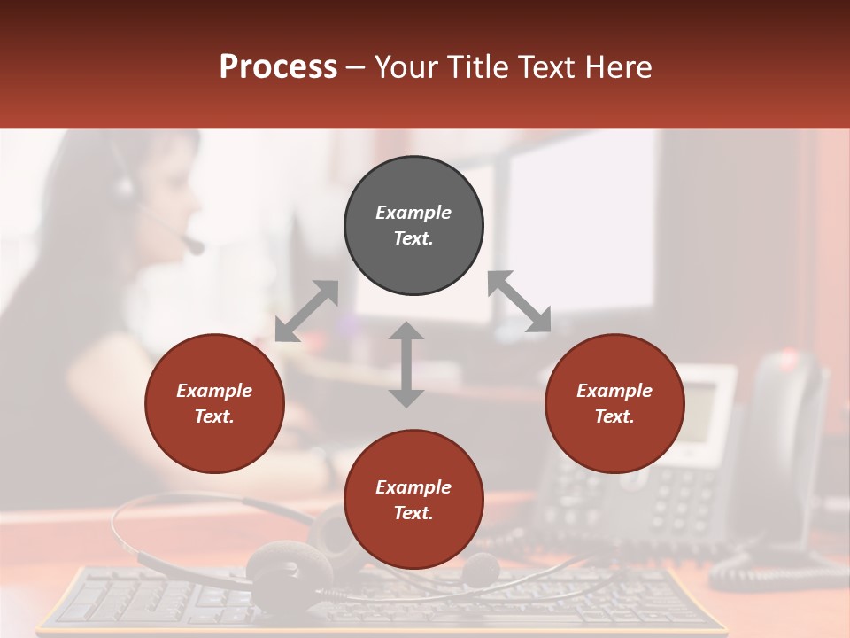 A Woman Sitting At A Desk With Headphones On PowerPoint Template