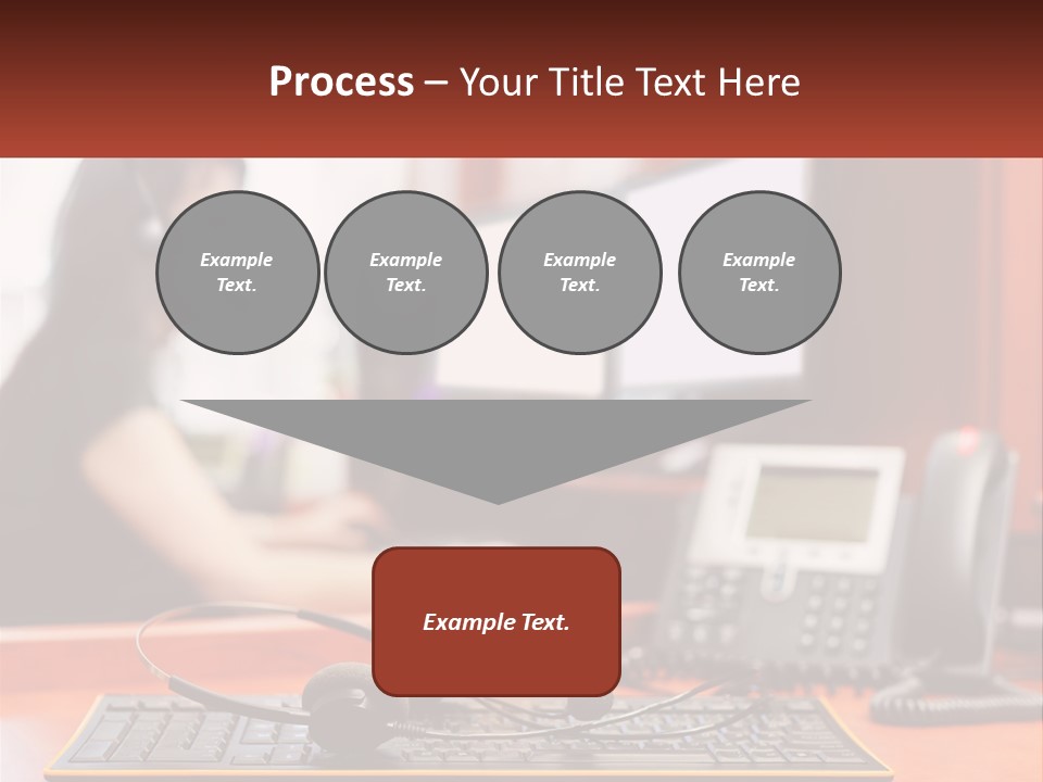 A Woman Sitting At A Desk With Headphones On PowerPoint Template
