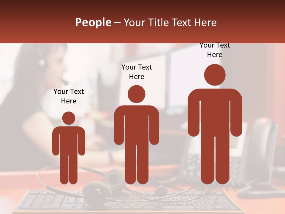 A Woman Sitting At A Desk With Headphones On PowerPoint Template