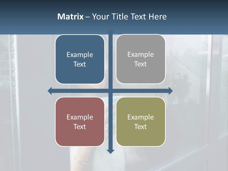 A Woman Holding A Cup Looking Out A Window PowerPoint Template