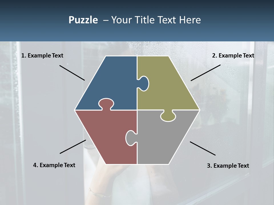 A Woman Holding A Cup Looking Out A Window PowerPoint Template