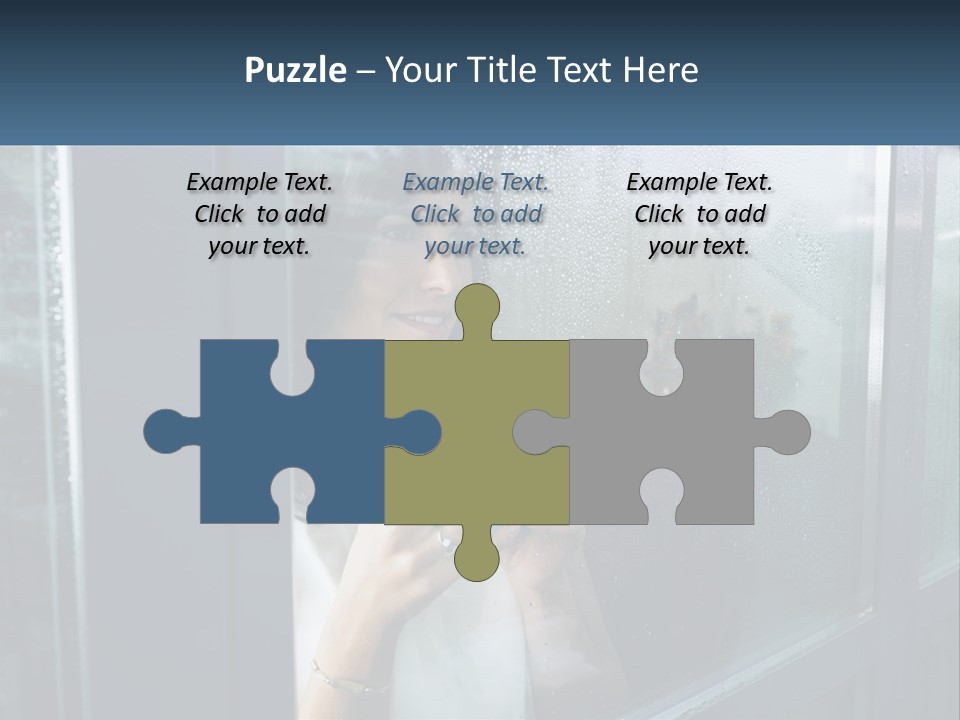 A Woman Holding A Cup Looking Out A Window PowerPoint Template