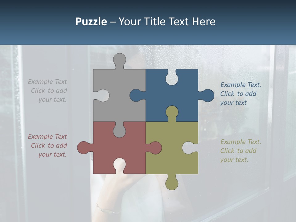 A Woman Holding A Cup Looking Out A Window PowerPoint Template