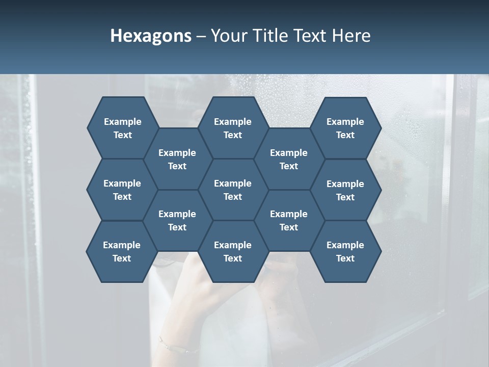 A Woman Holding A Cup Looking Out A Window PowerPoint Template