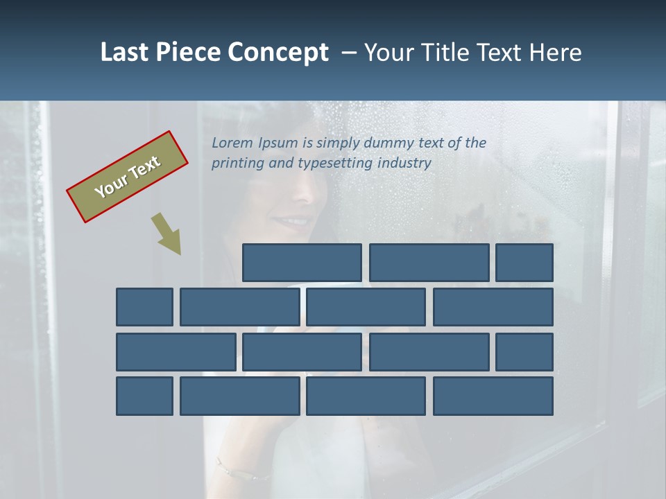 A Woman Holding A Cup Looking Out A Window PowerPoint Template