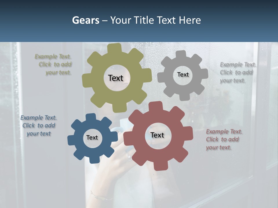 A Woman Holding A Cup Looking Out A Window PowerPoint Template