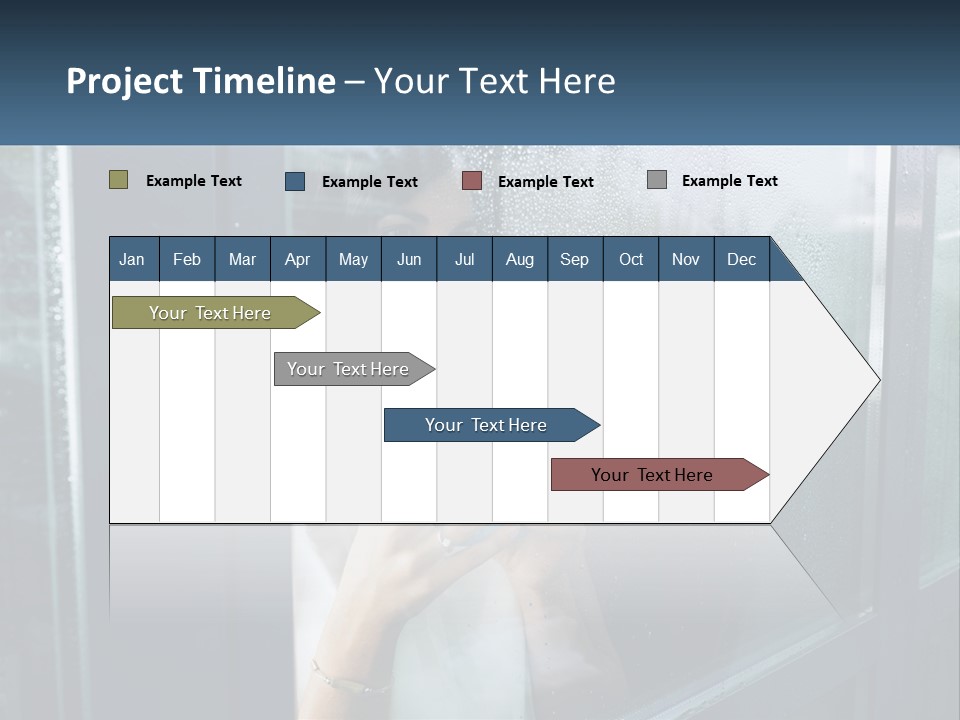 A Woman Holding A Cup Looking Out A Window PowerPoint Template