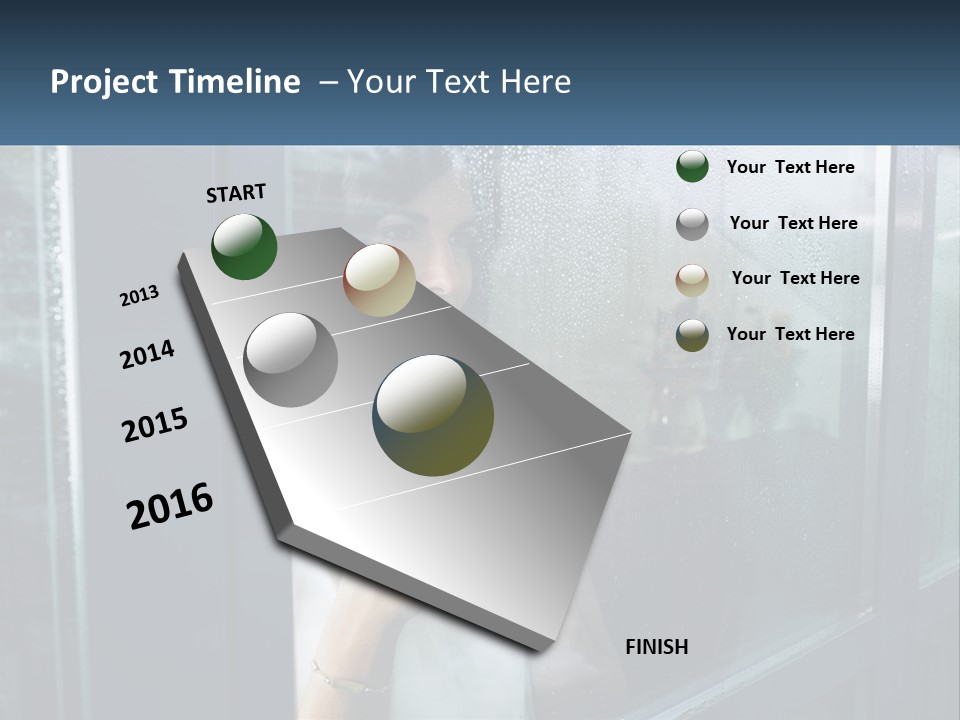 A Woman Holding A Cup Looking Out A Window PowerPoint Template