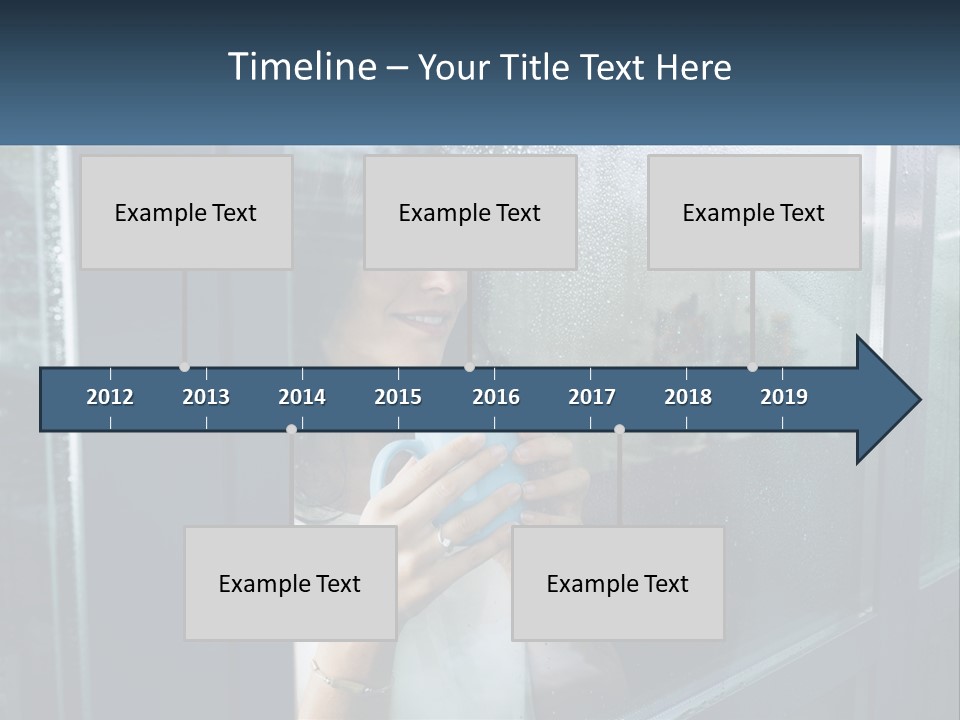 A Woman Holding A Cup Looking Out A Window PowerPoint Template
