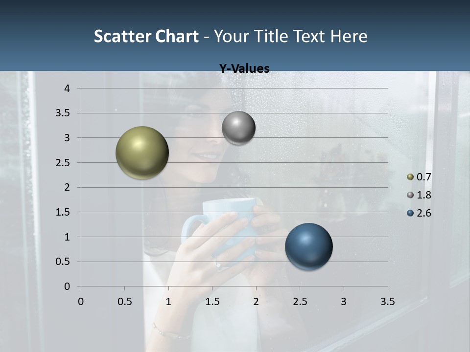 A Woman Holding A Cup Looking Out A Window PowerPoint Template