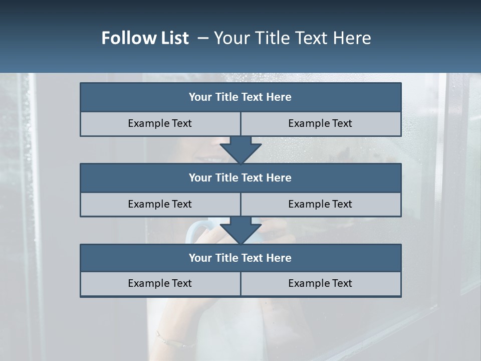 A Woman Holding A Cup Looking Out A Window PowerPoint Template
