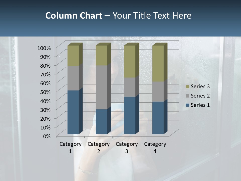 A Woman Holding A Cup Looking Out A Window PowerPoint Template