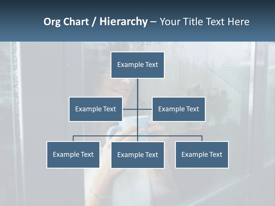 A Woman Holding A Cup Looking Out A Window PowerPoint Template