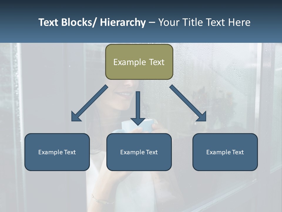 A Woman Holding A Cup Looking Out A Window PowerPoint Template