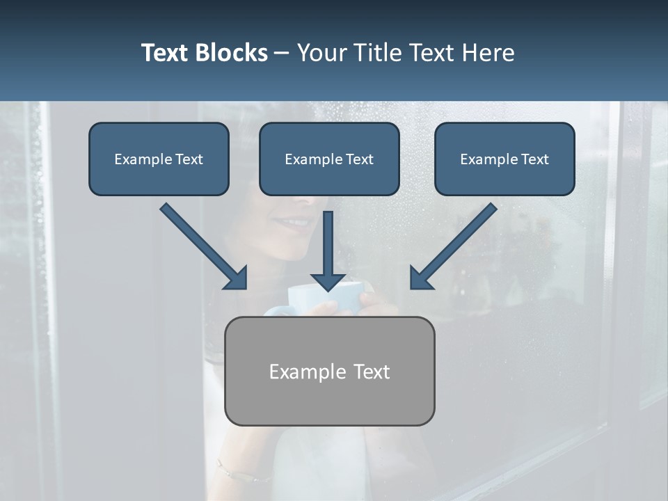 A Woman Holding A Cup Looking Out A Window PowerPoint Template