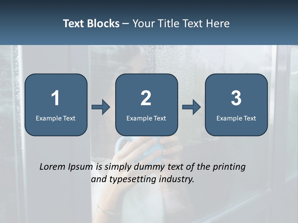 A Woman Holding A Cup Looking Out A Window PowerPoint Template