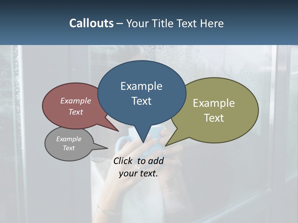 A Woman Holding A Cup Looking Out A Window PowerPoint Template