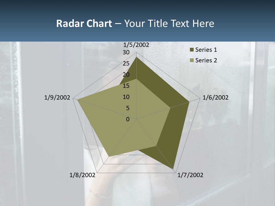A Woman Holding A Cup Looking Out A Window PowerPoint Template