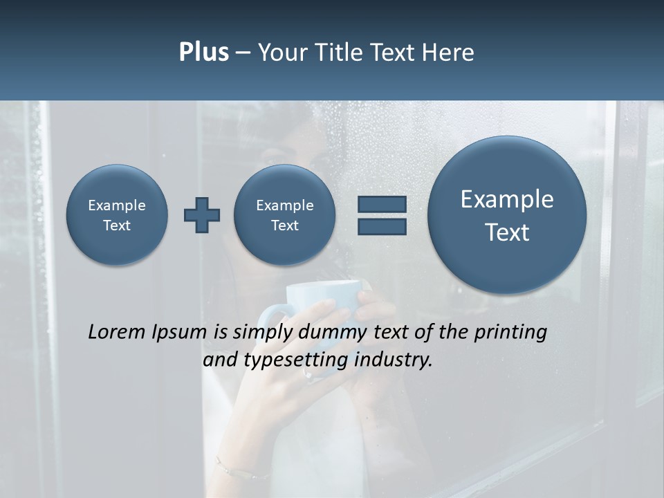 A Woman Holding A Cup Looking Out A Window PowerPoint Template